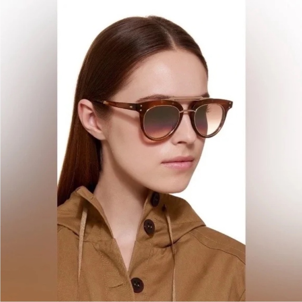 Mr. Leight Laurel SL 50 Beachwood 12K White Gold Sunglasses Garrett Leight NWT